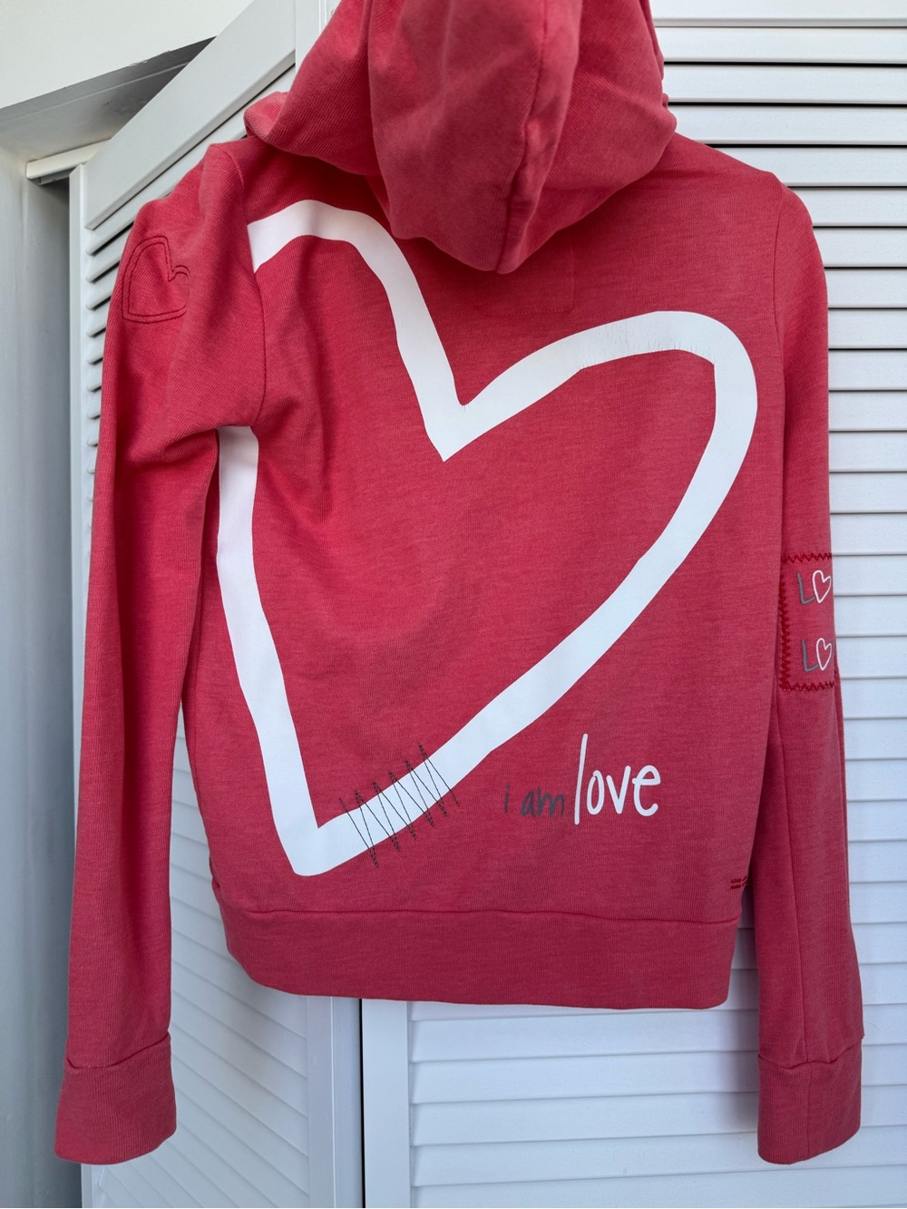 Love Life Peace + Love Happiness Pink Zip Hoodie and Shorts